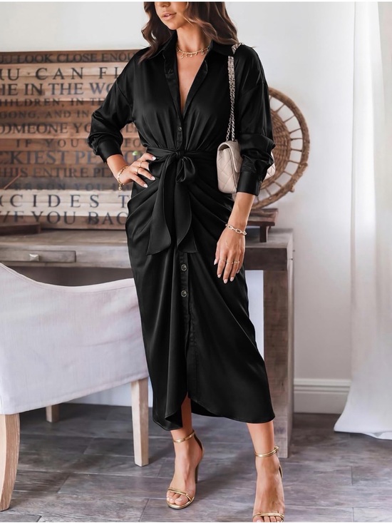 Dresses & Skirts - Black shirt dress